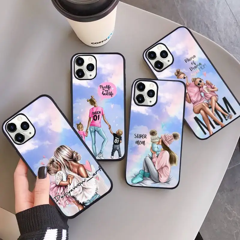 

Girl Queen Mom baby sky Phone Case for iPhone 13 12 11 mini pro XS MAX 8 7 6 6S Plus X SE 2020 XR