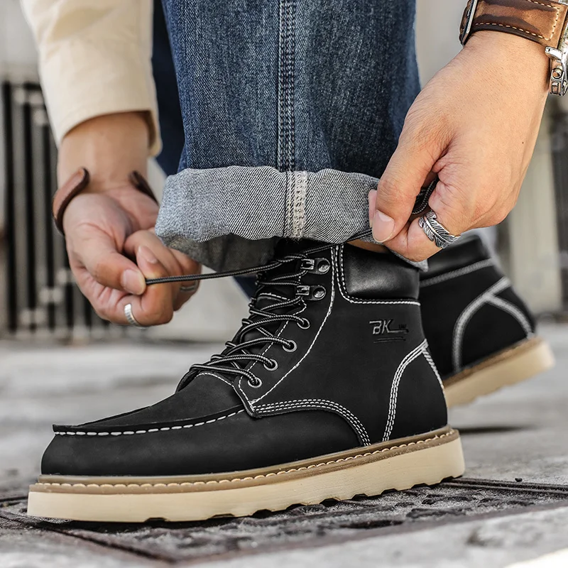 Xiaomi Couple Martin Boots Casual Vintage Cargo Boots Winter Sports Shoes for Men Lightweight Non-slip Men Hiking Sneakers 35-46