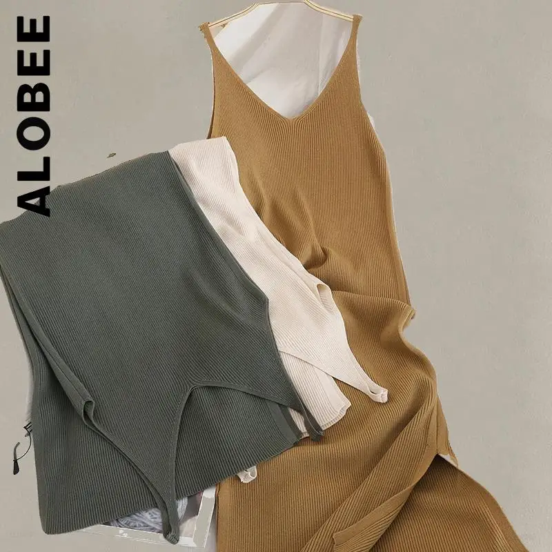 

Женское трикотажное платье с V-образным вырезом, в Корейском стиле