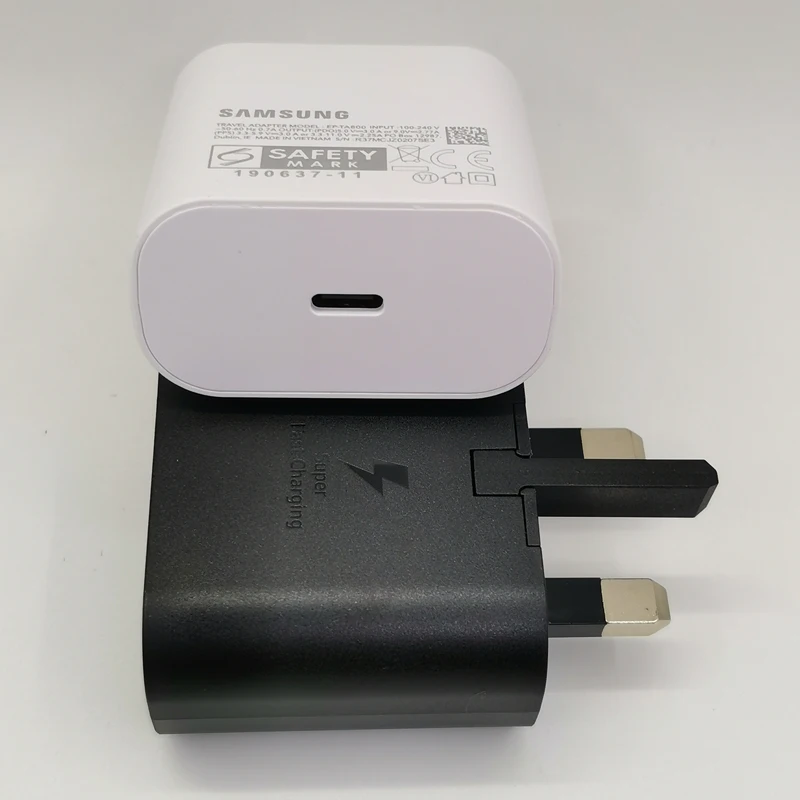 Samsung 25W UK Plug Супер быстрая зарядка типа C Кабель для Galaxy S20 S21 S22 S23 S24 Note20 Ultra 10 Plus FE Z Flip