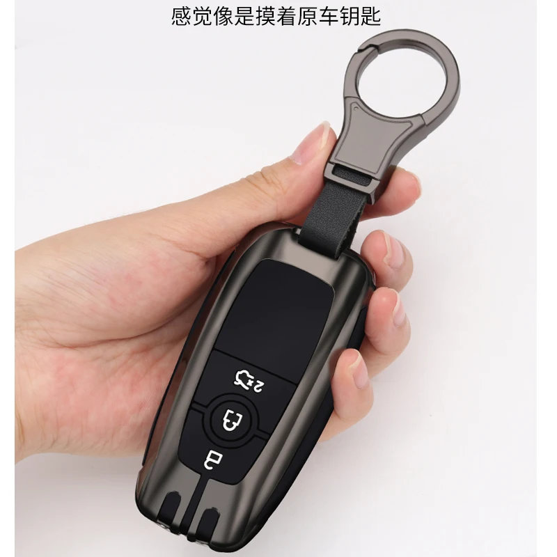 

Galvanized Alloy Car Key Case Cover Key Chain Key Bag Shell Protector for Ford Escort Escape Focus Edge Taurus Car Accessories