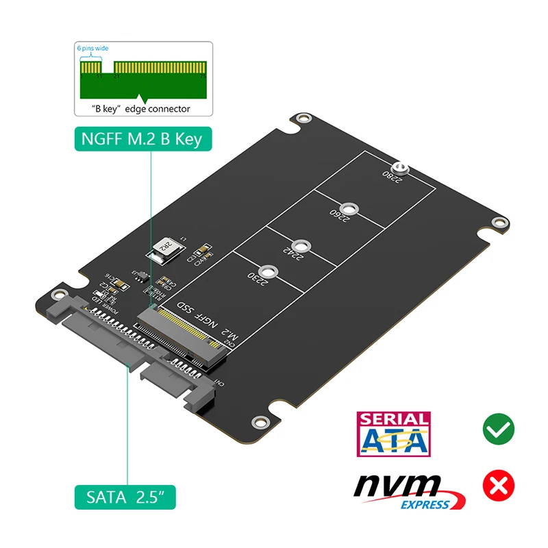 Внешний SSD-корпус M.2–SATA3.0 2 5 дюйма с пластиковым корпусом 7 мм для 2230 2242 2260 2280 B/B+M Key