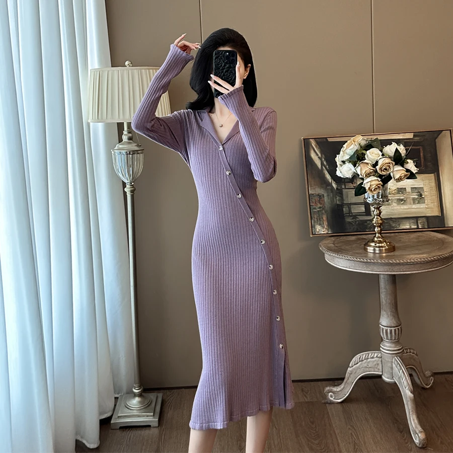 Французский осенне-зимний вязаный свитер женский офисный корейский модный с