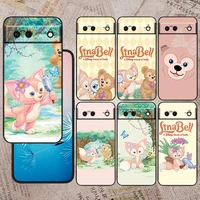 cute disney linabell for google pixel 6 pro 6a 5a 5 4 4a xl 5g black phone case shockproof shell soft fundas coque capa
