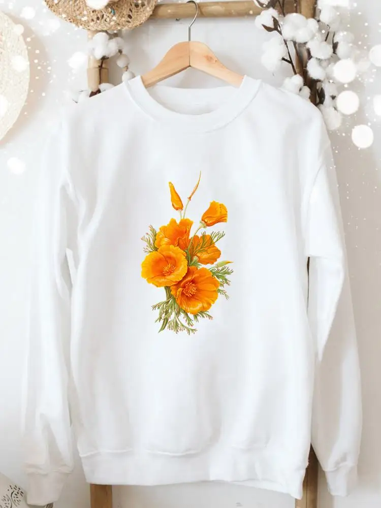 

Flower Sweet 90s Style Women Clothes Fashion Autumn Spring Long Sleeve Sweatshirts Female Casual Aesthetic Graphic Pullovers