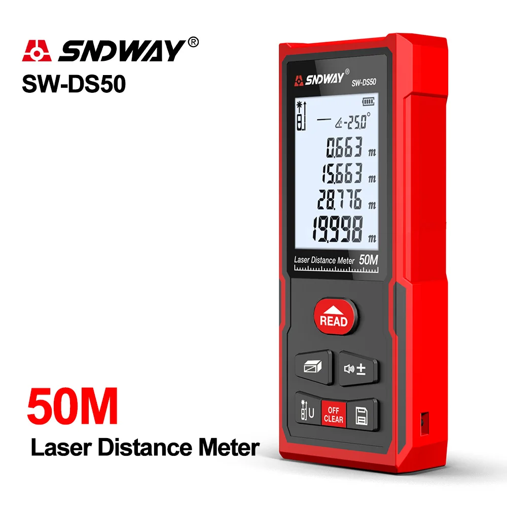 Лазер SNDWAY дальномер красный лазерный линейный электронная рулетка