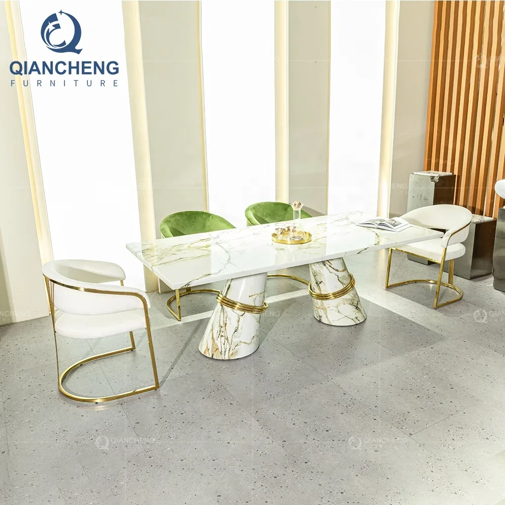 Оптовая продажа обеденный стол из мрамора в европейском стиле для ресторана 12