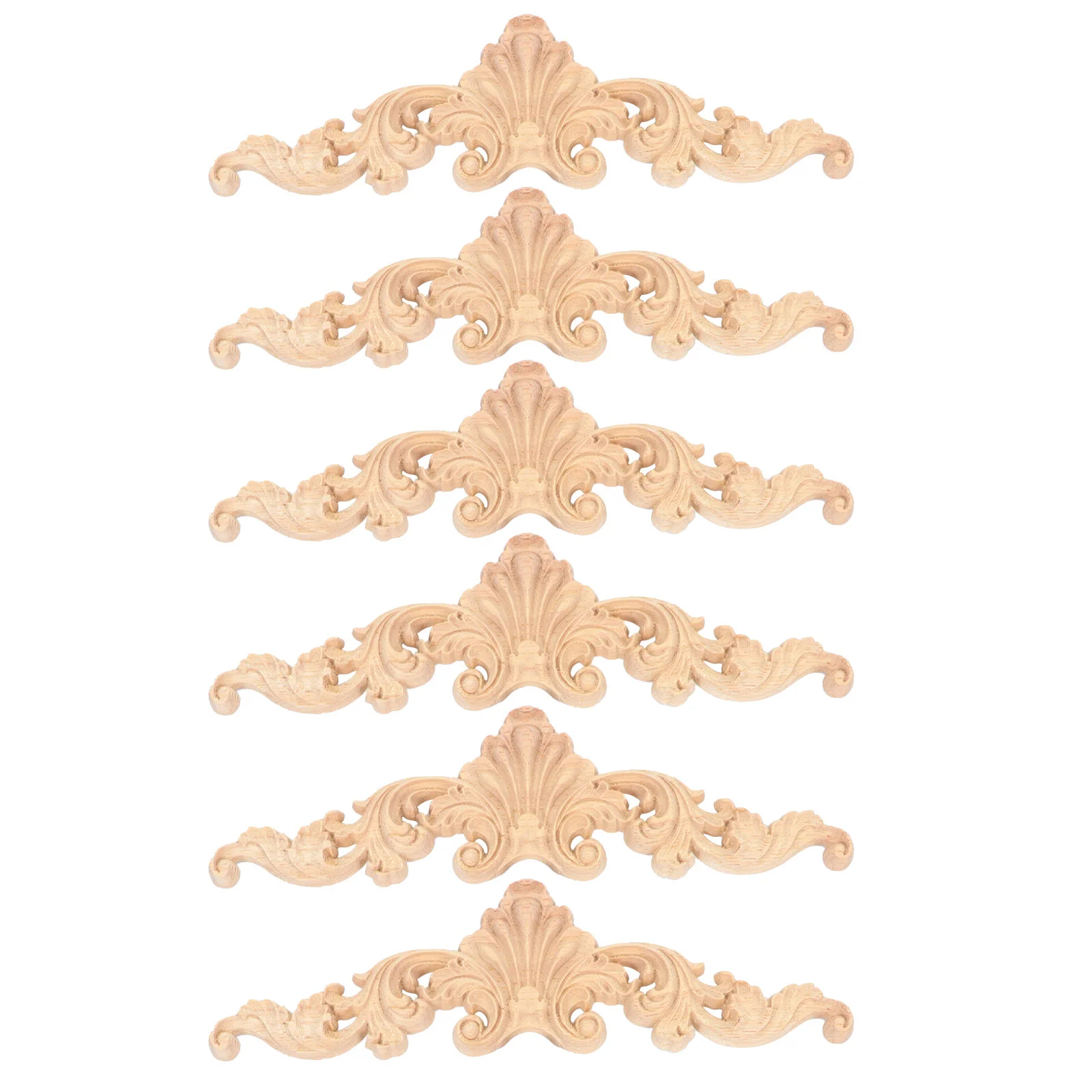 

Wood Appliques Applique Onlays Carved Decorative Furniture Onlay Cabinet Door Unpainted Corner Wall Wooden Flower Decoration