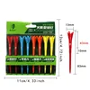 1 Box Plastic Golf Tees Multi Color Durable Rubber Cushion Top Golf Tee Rocket Shaped Appearance Golf Accessories 2