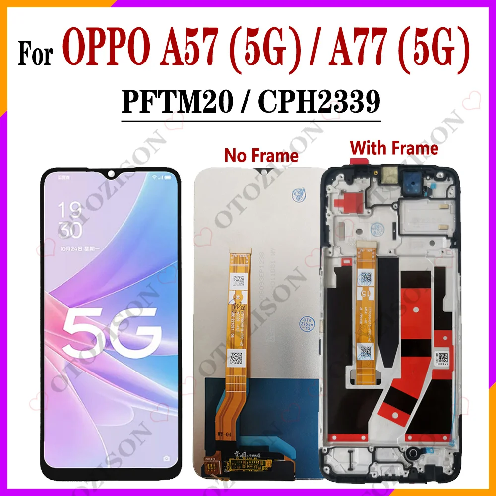ЖК-дисплей 6 56 дюйма с рамкой для OPPO A57 5G PFTM20 LCD A77 CPH2339 дисплей сенсорным цифровым