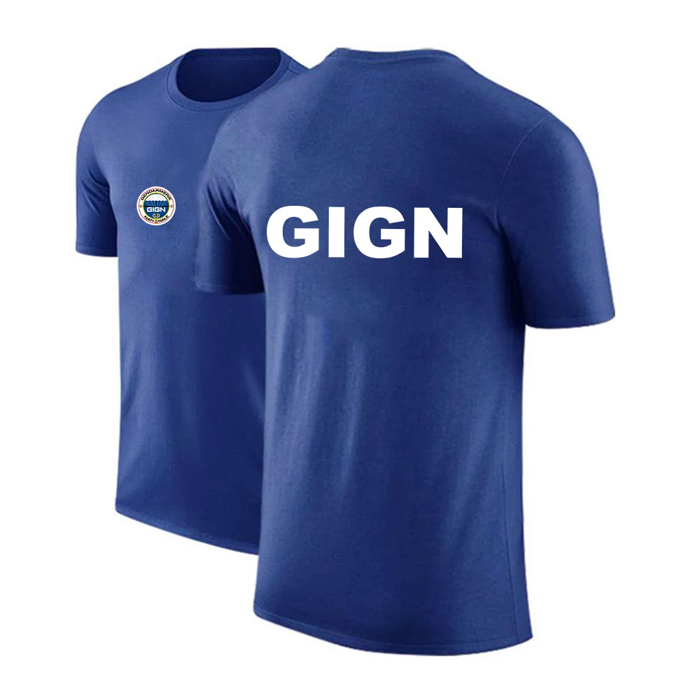 

2023 France Gendarmerie GIGN Quick Dry Short Sleeve Sport Gym Fitness Shirt Trainer Running T-Shirt Men Breathable Sportswear