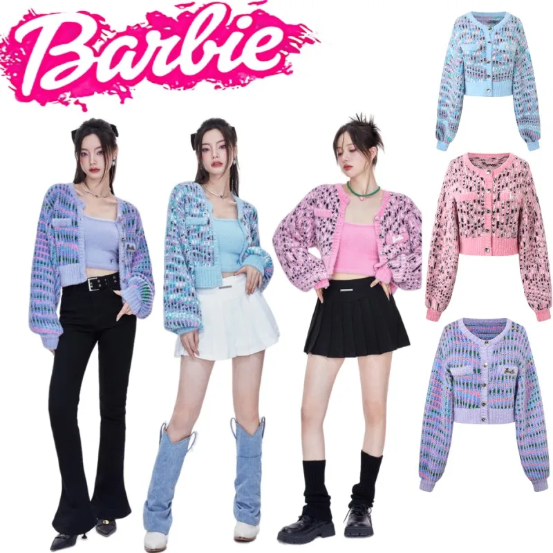 

Женский свитер с длинным рукавом, с рисунком Барби
