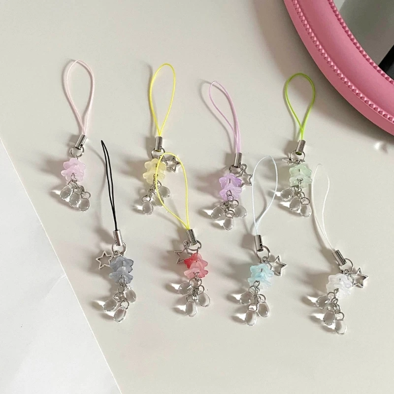 

652F Y2K Phone Pendant Chain Cool Girl Cellphone Strap with Jellyfish Pendant