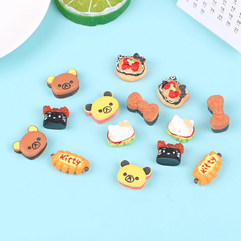 10PCS /lot Fake Food DIY Miniature Artificial Cake Croissant Pineapple Bun Biscuit Decorative Craft Play Doll House Toy - купить по