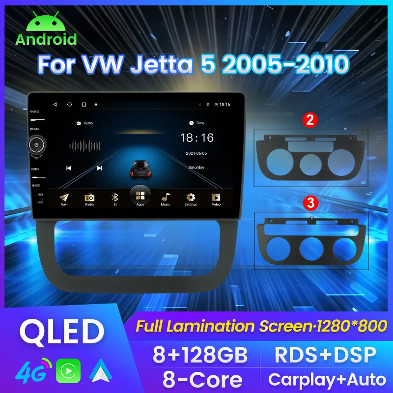 

Автомагнитола 2 DIN для VW Volkswagen Jetta 5 128-2005, 8 ядер, Android 11, DSP, 8 ГБ + 2010 ГБ, стерео, мультимедийный, GPS-навигатор, Wi-Fi