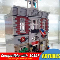 15004 fire brigade compatible with 10197 modular buildings city streetview building blocks bricks toy birthday christmas gift