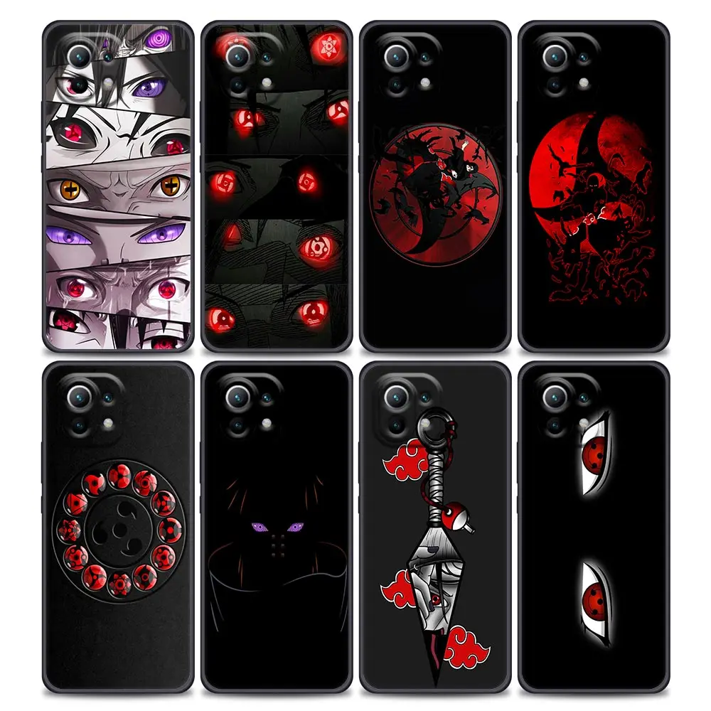 

Anime Japan Ninja Naruto Eyes Luxury Phone Case for Xiaomi Mi 11i 11 11X 11T Poco X3 NFC M3 Pro F3 GT M4 Soft Silicone