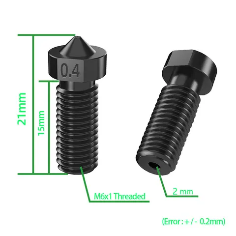 Сопла Volcano из закаленной стали Kee Pang для 3D принтеров E3D V6 4 шт.