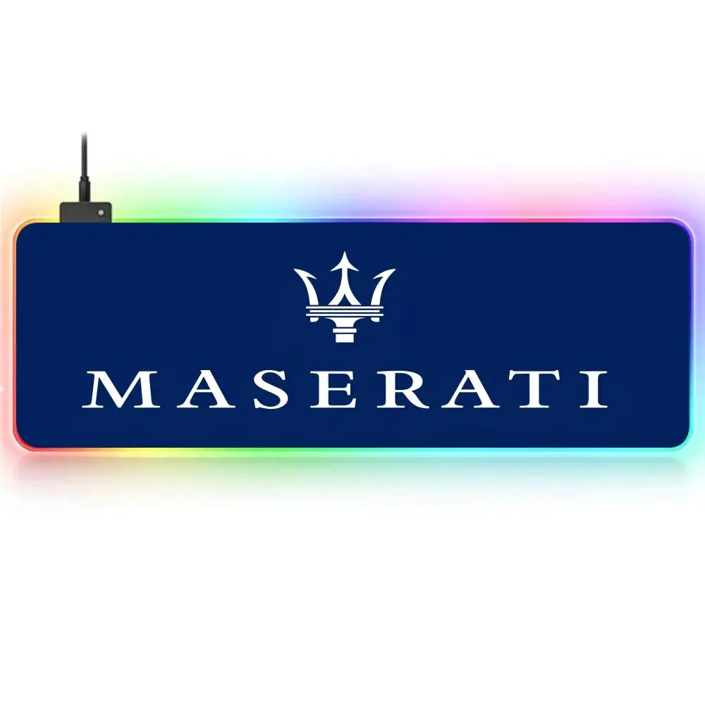 M-Maseratie-es MAISTO Mouse Pad RGB Large Gaming Non-slip Rubber Base Keyboard Extra Luminous LED