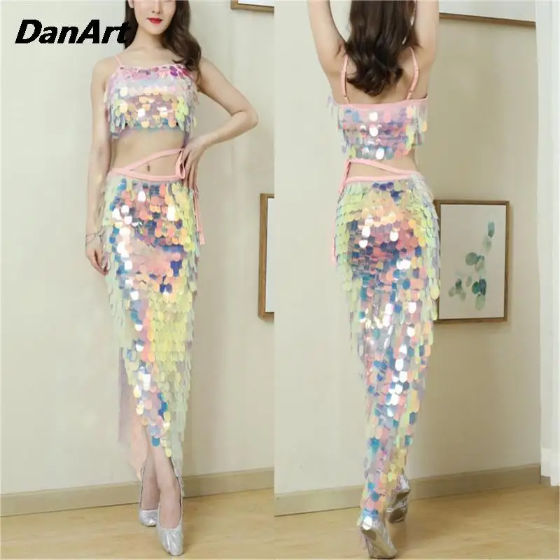 Сексуальный танец живота русалка хип-шарф юбка + бюстгальтер женские костюмы для