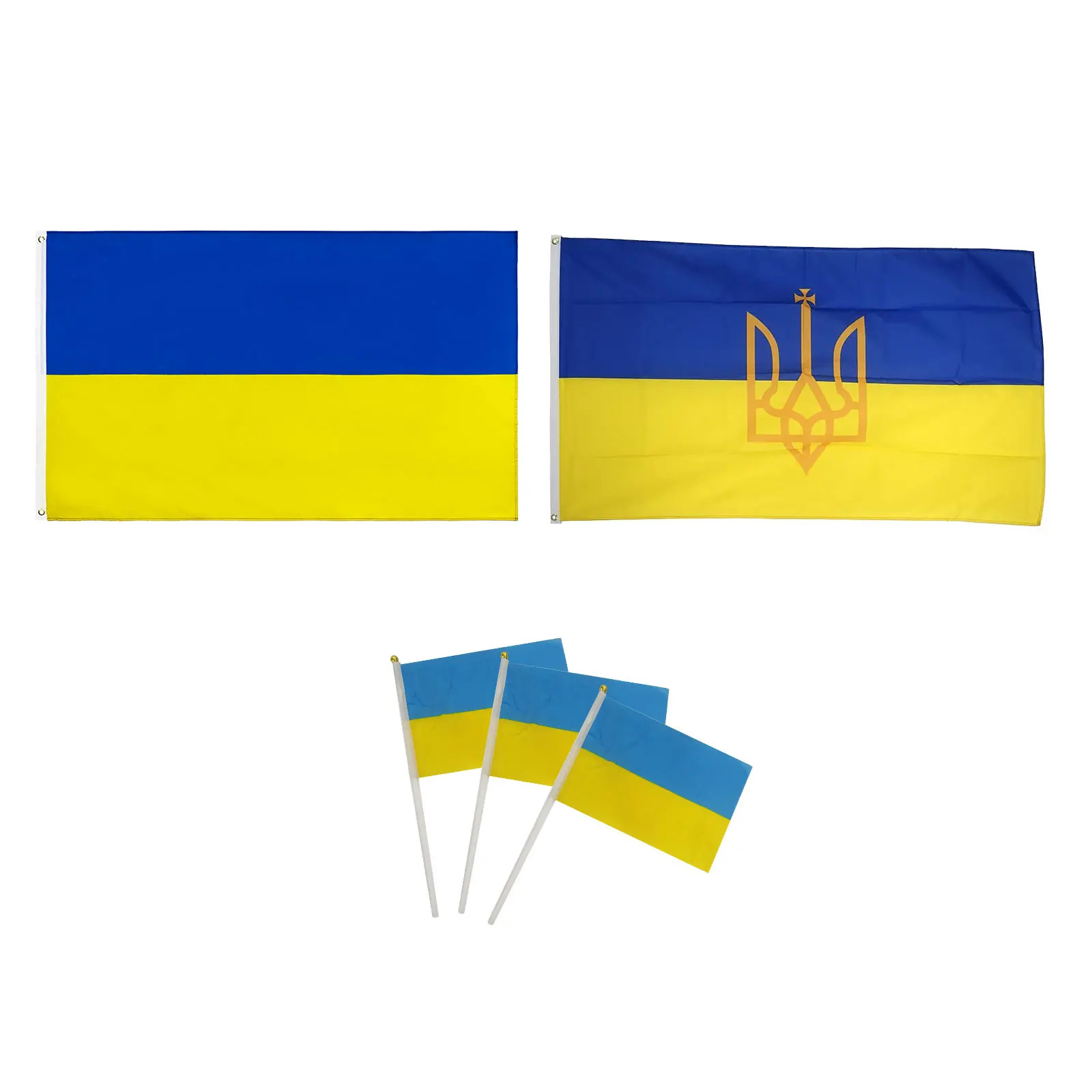 

Баннер украинский из полиэстера со страной, Национальный флаг Украины с 2 латунными люверсами для украшения дома и улицы