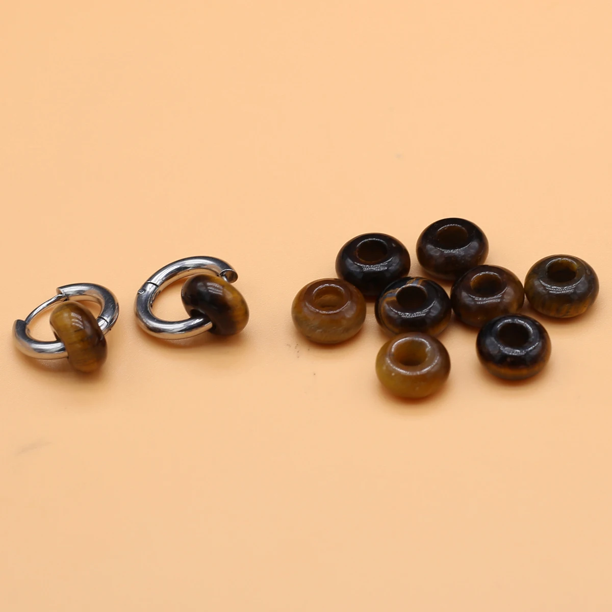 Бусины из натурального камня в европейском стиле тигровый глаз большое