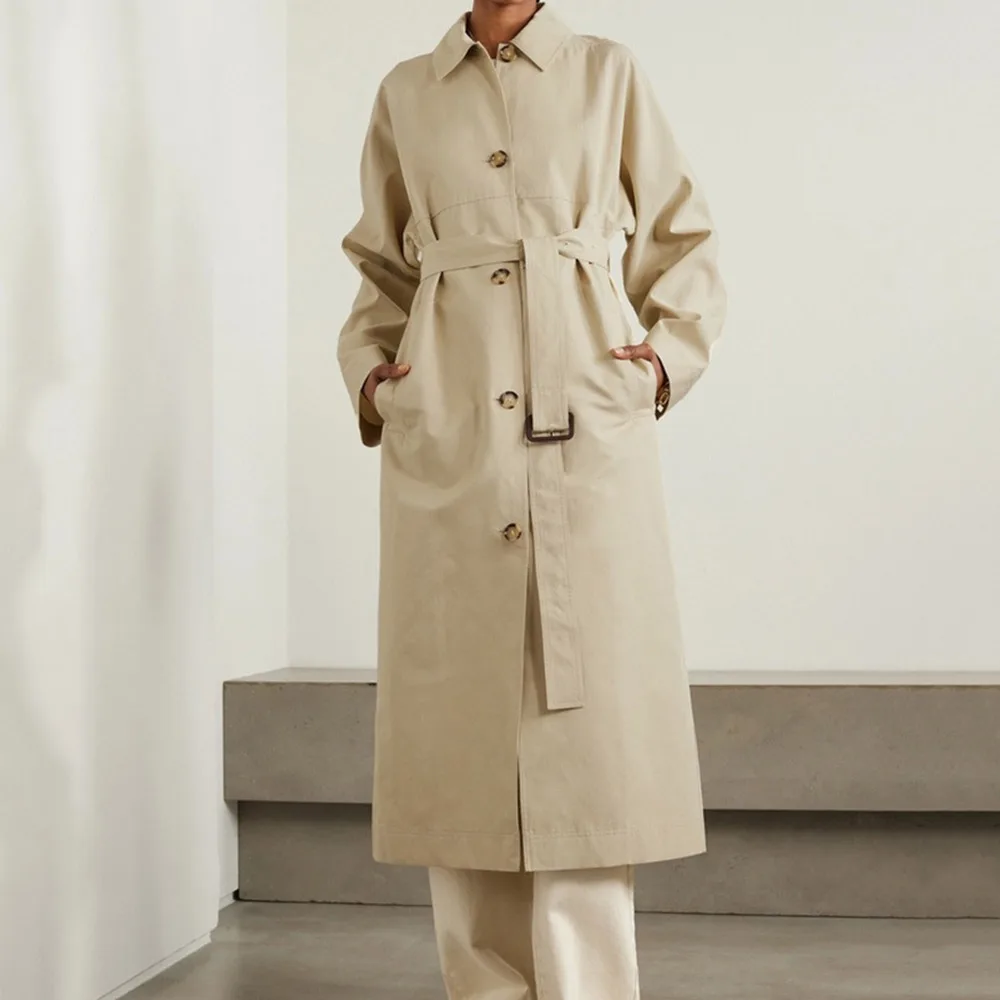 Wczesną jesienią Nowa jednorzędowa wiatrówka z klapami do pasa na co dzień prosta odpinana kurtka paskiem