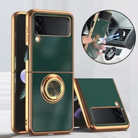 for samsung z flip 3 5g plating soft silicone phone case for galaxy z flip3 sm f711b ultra slim candy color electroplated cover