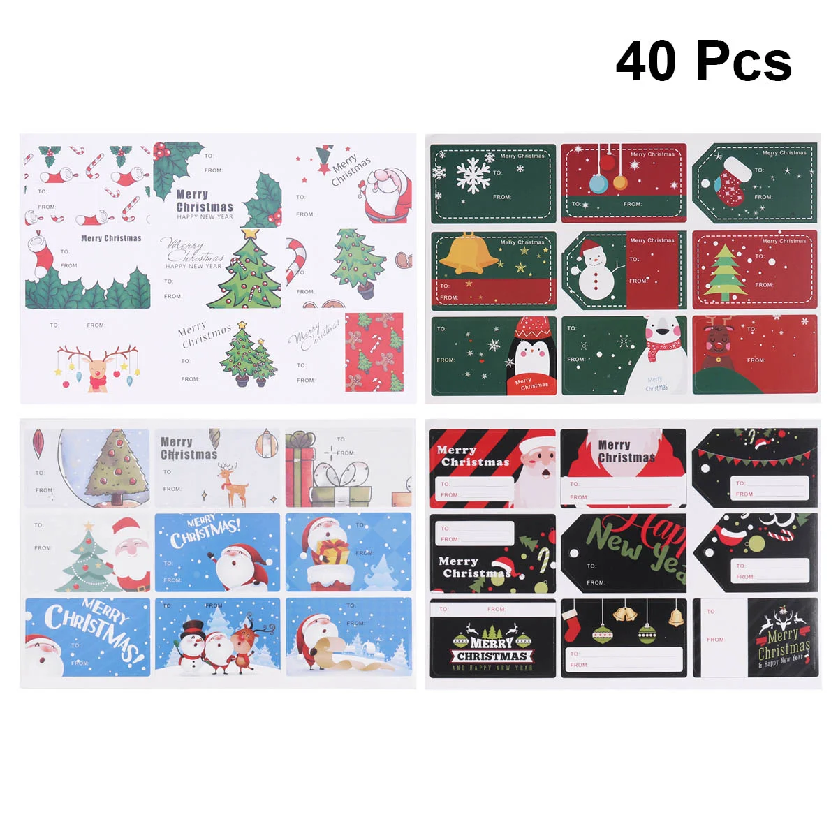 

10 Sets Sticker Christmas Self-sticker Decorative Sticker Paste Label for