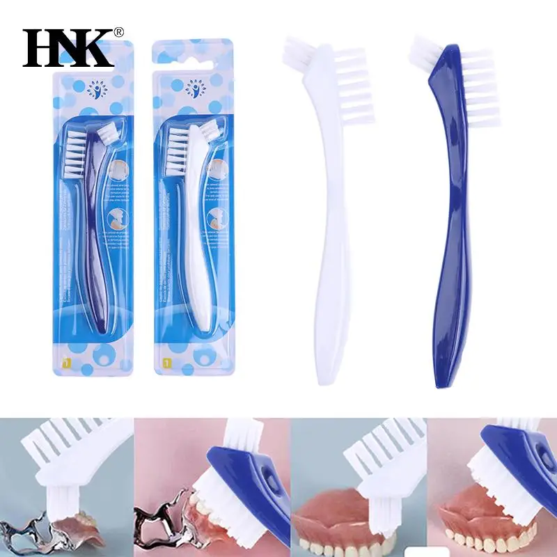 

Denture Cleaning Brush Bristles & Ergonomic Rubber Handle Bristles False Teeth Brush Oral Care Tool