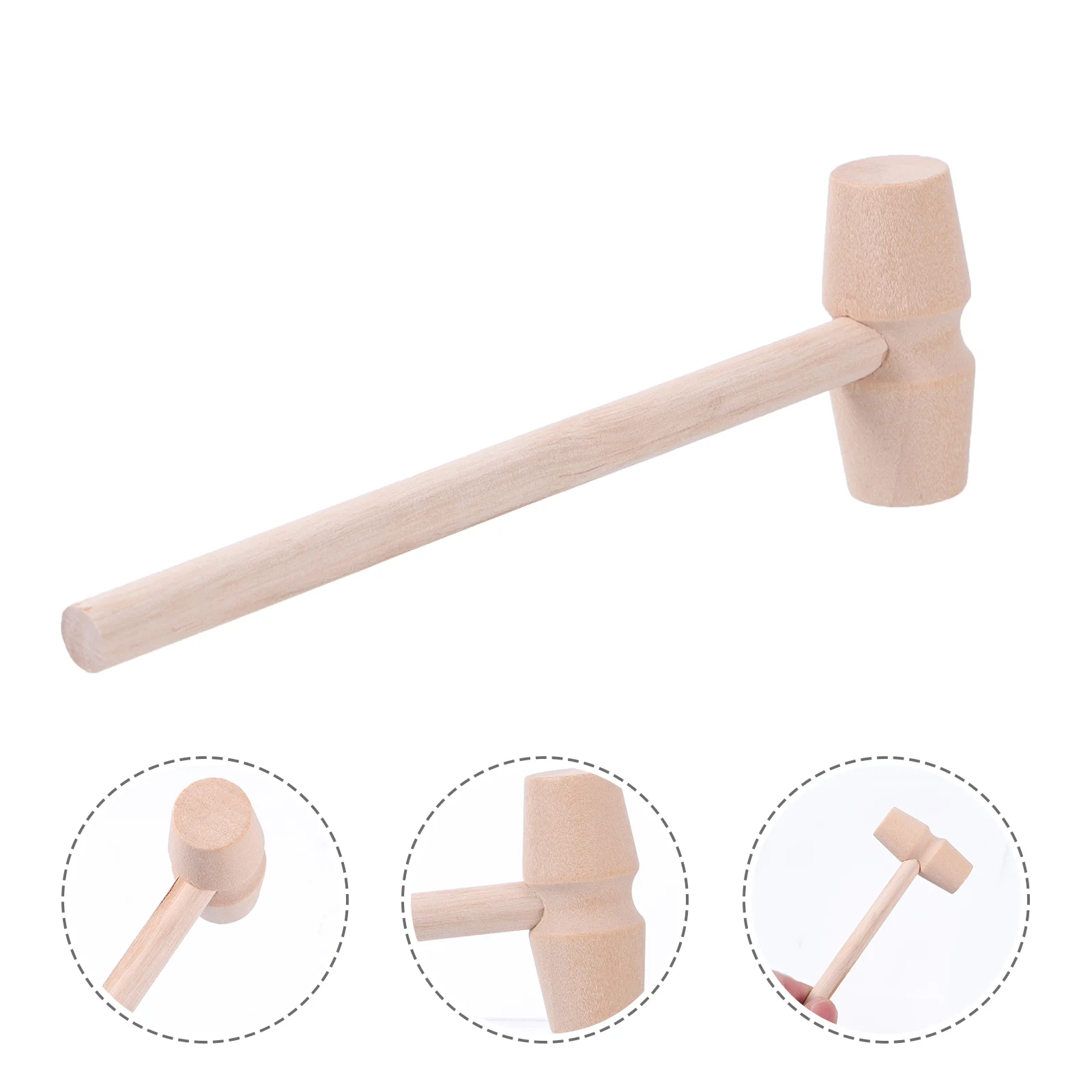 

10pcs Kids DIY Hammers Wood Cake Mallet Mini Hammer Funny Hitting Hammer