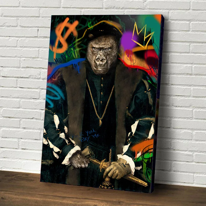 

Money Orangutan Graffiti Posters and Prints Wall Art Canvas Painting Home Wall Decoration Pictures for Living Room Decor Cuadros