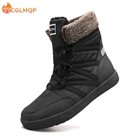 2022 men boots lightweight winter shoes for men snow boots waterproof footwear plus size fashion lace up plus warm ankle boots