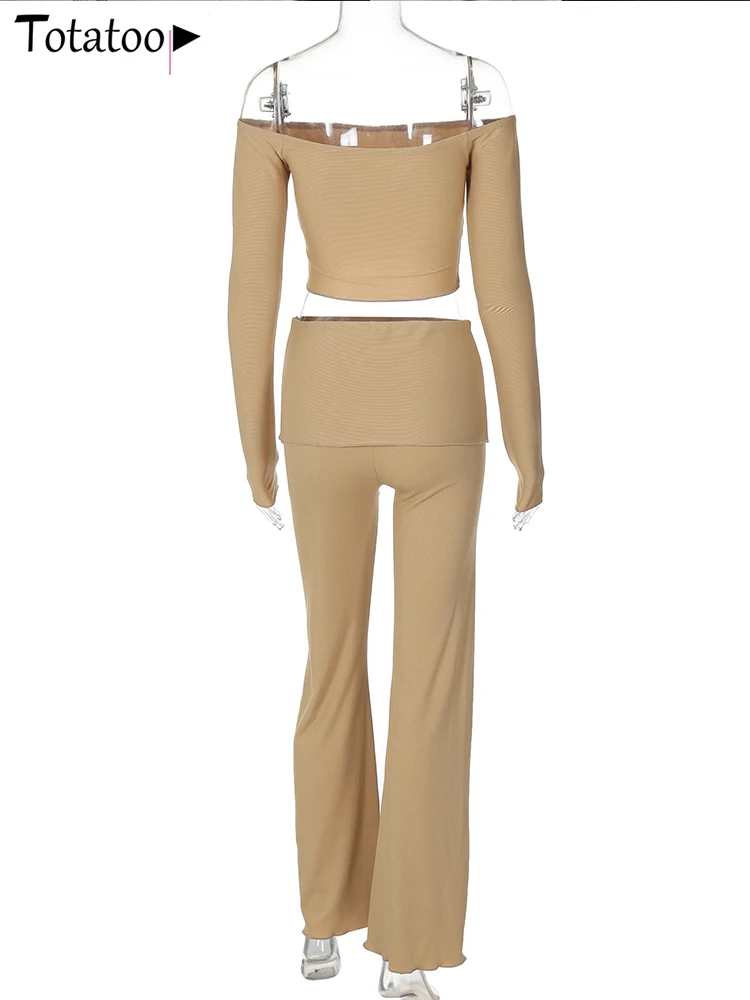 Женский спортивный костюм из двух предметов Totatop укороченные и расклешенные