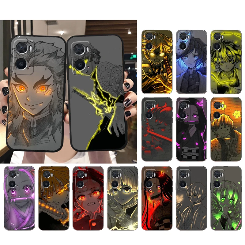 

Anime Demon Slayer Phone Case for OPPO A77 A57S A96 A91 A54 A74 A94 A73 A53 A53S A54S A15 A16 A17 A52 A72 A92 Funda