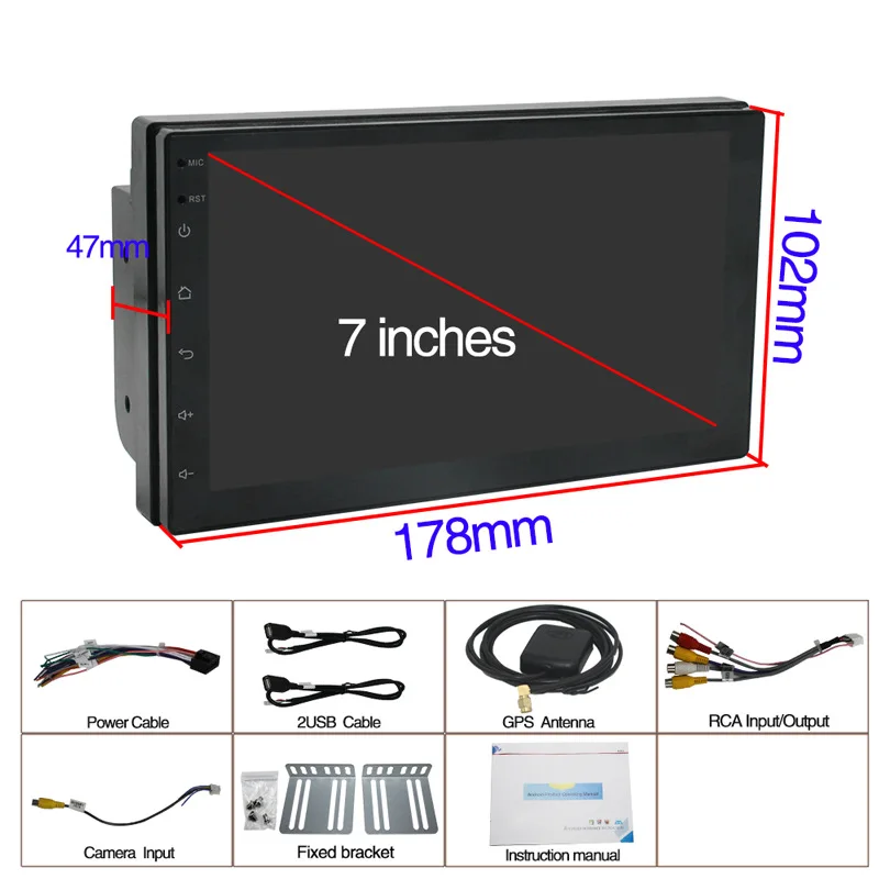 Автомобильный мультимедийный видеоплеер TIEBRO Android 7 9 10 дюймов Универсальный 2DIN