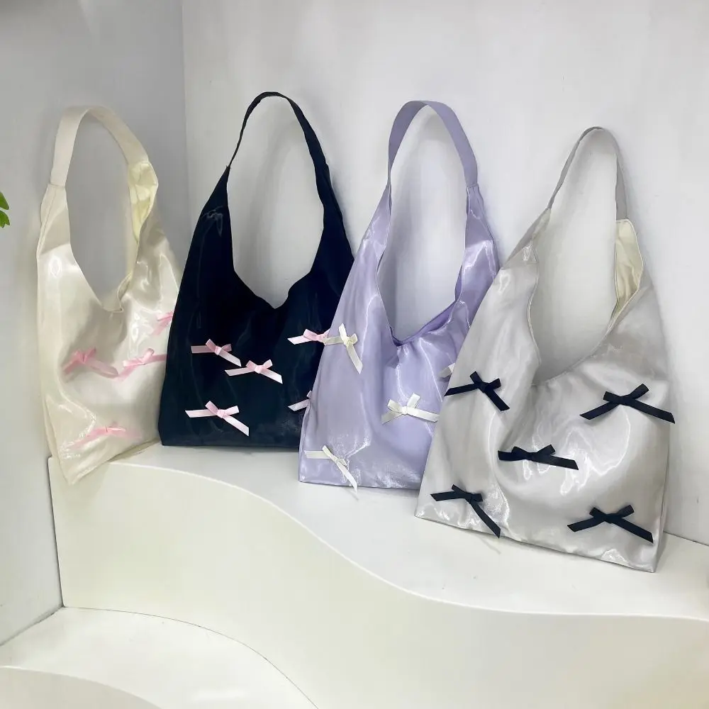 Модная большая вместительная сетчатая сумка с бантом прозрачная лентой и