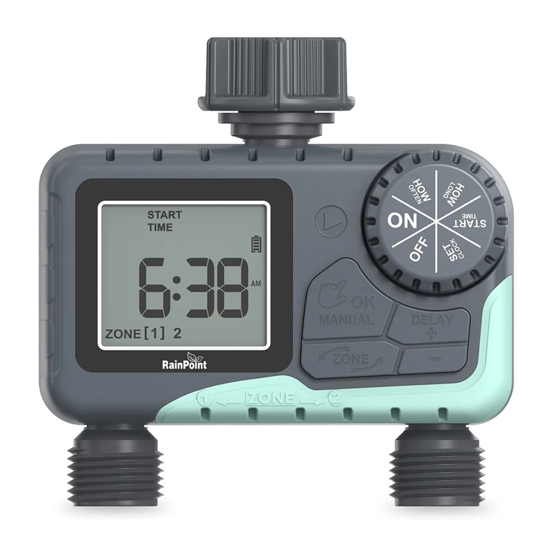 RAINPOINT Digital Sprinkler Timer Garden IP54 Hose Faucet Water Irrigation Tap Timer Rain Delay Manual Automatic Watering System