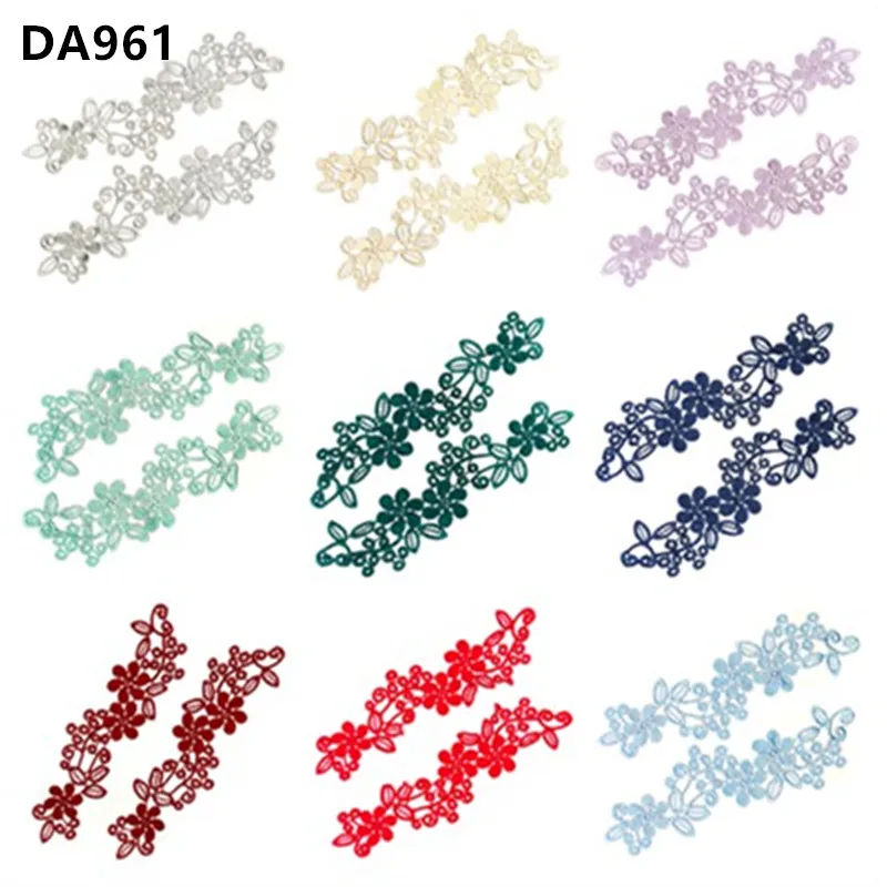 Zsbszc 1 пара, 31*9 см, кружевные вышитые цветные Цветочные нашивки, одежда, нижнее белье, кружевные аксессуары, 3D симметричные DA961