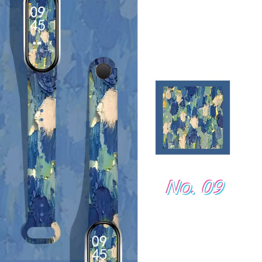Print Drawing Pattern Style Silicone Sport Strap For Xiaomi Mi Band 7 6 5 Wristband Replacement watchband miband 7 bracelet