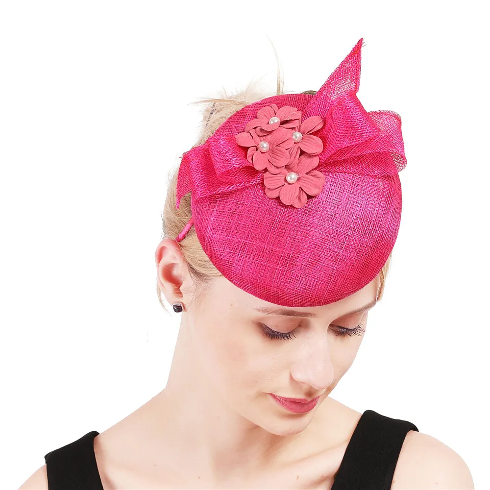 Женские высококачественные 4-слойные шапки Sinamay для женщин свадебные головные