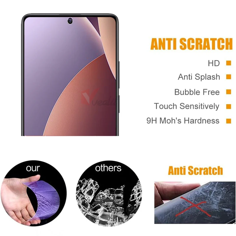 Фото Защитное стекло с полным покрытием (3 шт.) для Xiaomi Redmi Note 15 14 13 Pro 4G, антибликовая пленка для экрана Redmi 15 5G №2