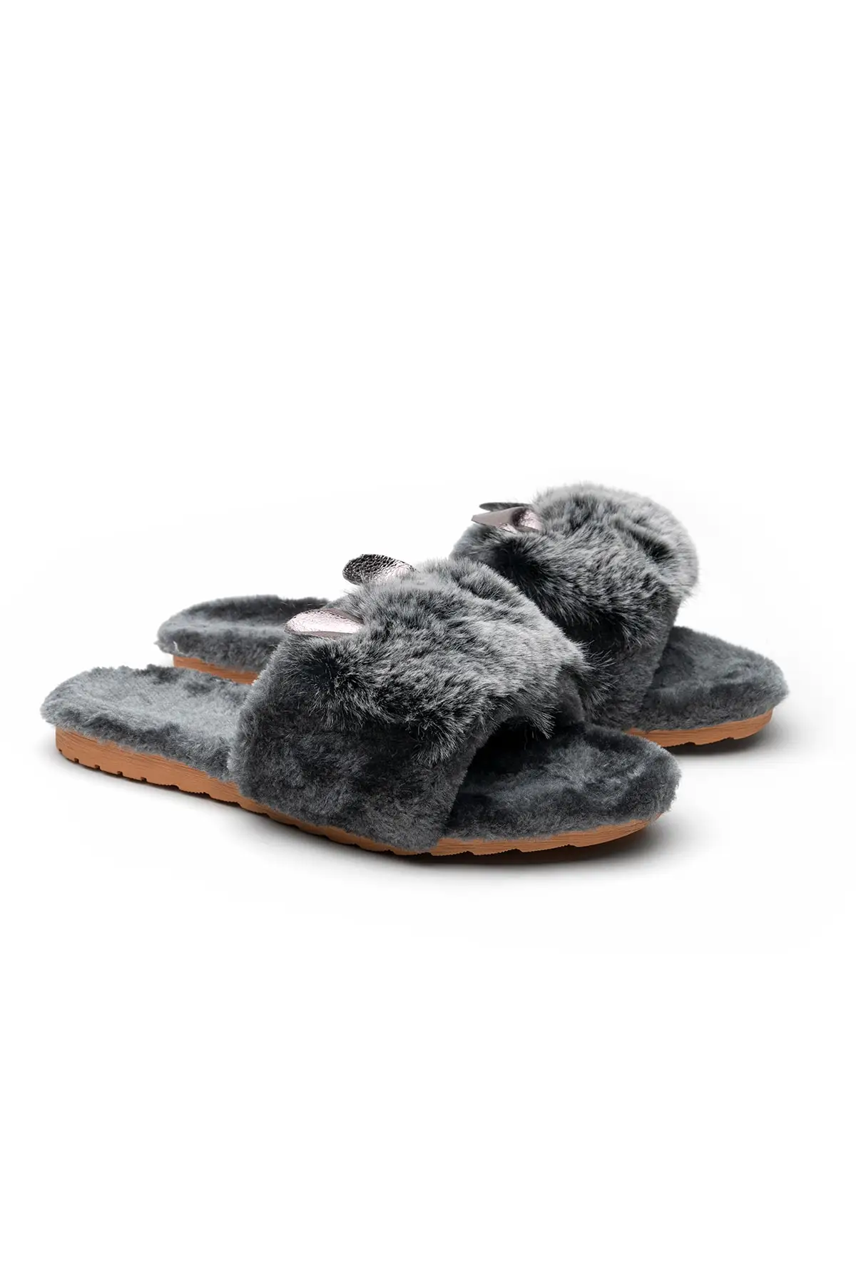 

Women Sandals Gray-eared plush Fashion Summer Slipper Indoor Outdoor Flip Flops Beach Shoes Female Slippers Platform Casual