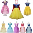 Одежда Disney для девочек, платье принцессы, платье Белоснежки для девочек, платье для косплея, платье Белль София, летнее платье, нарядная одежда для вечерние