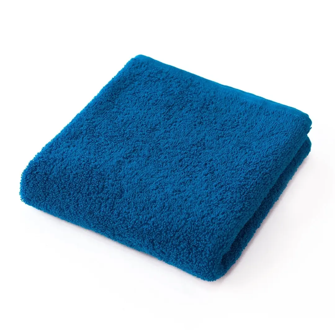 Терри Полотенце "Делюкс" (сандалия) 40 х 70 см домашнее хорошего качества, 100% хлопок, синего цвета, терри, впитывающее рукой.