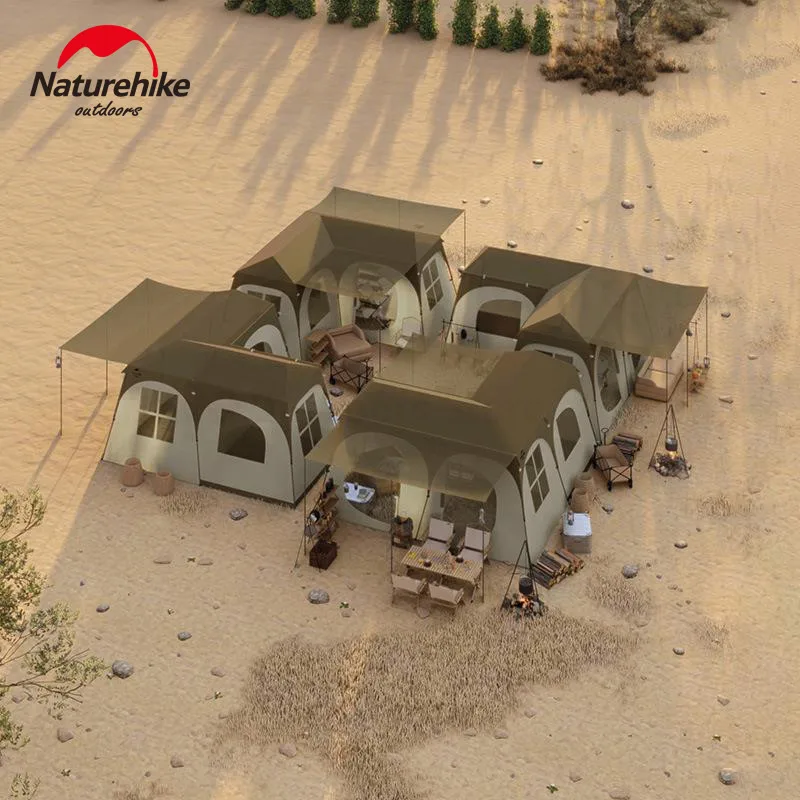 Палатка Naturehike Country Suite One Touch автоматическая 28 м2 3 комнаты 2 зала для семейных