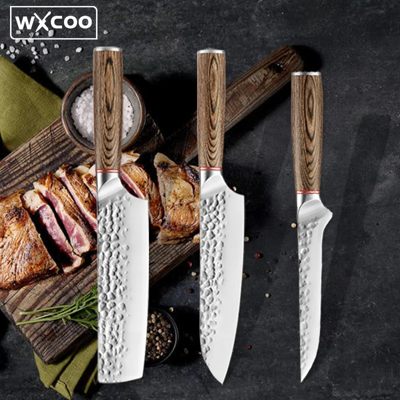 Профессиональные шеф-ножи WXCOO кованый молоток нож для резки мяса мясника кухни