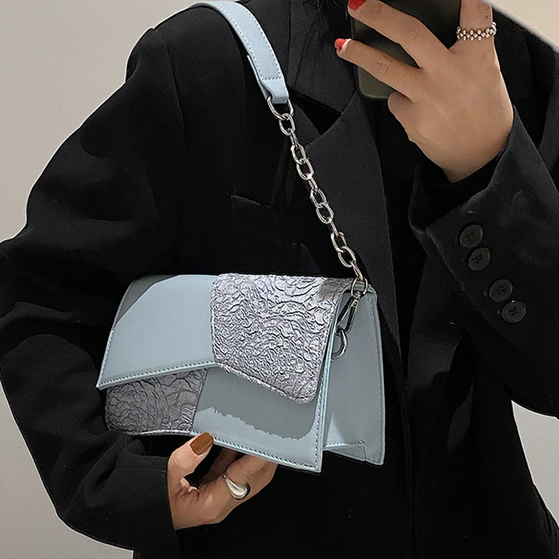 

High Quality PU Leather Ladies Chain Shoulder Bags Luxury Design Shopping Handbags 2022 Summer New Fashion Women's Crossbody Bag