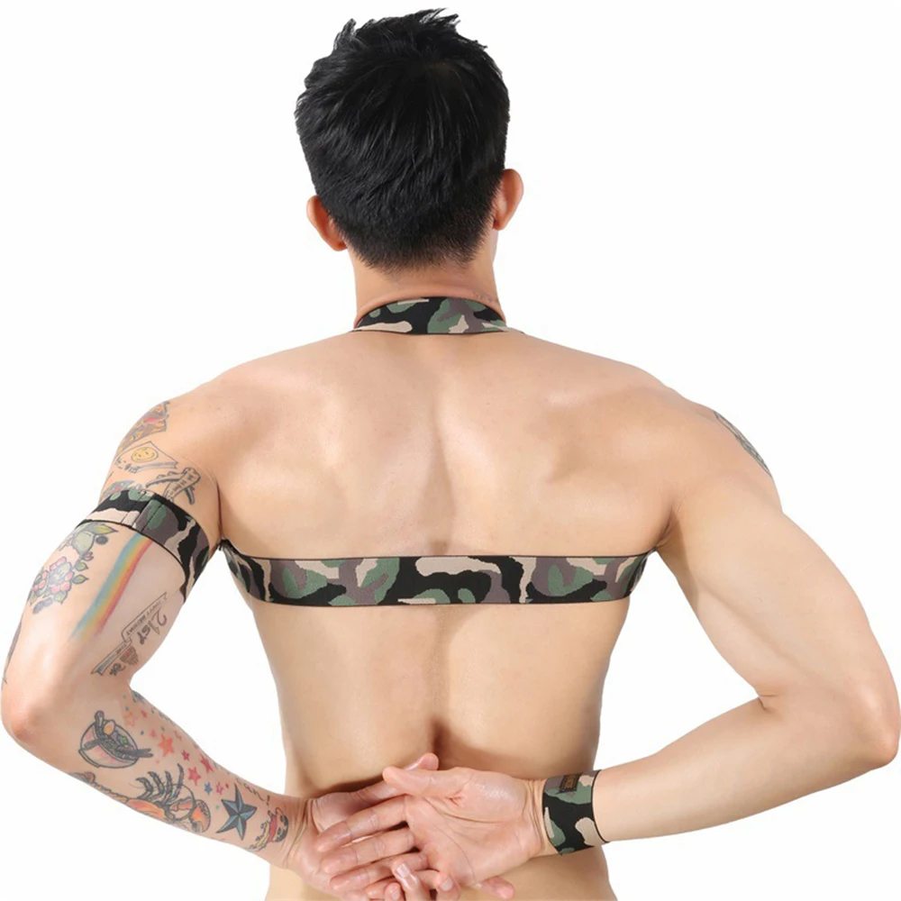 Фетиш сексуальное нижнее белье для геев нагрудная портупея мужчин регулируемое