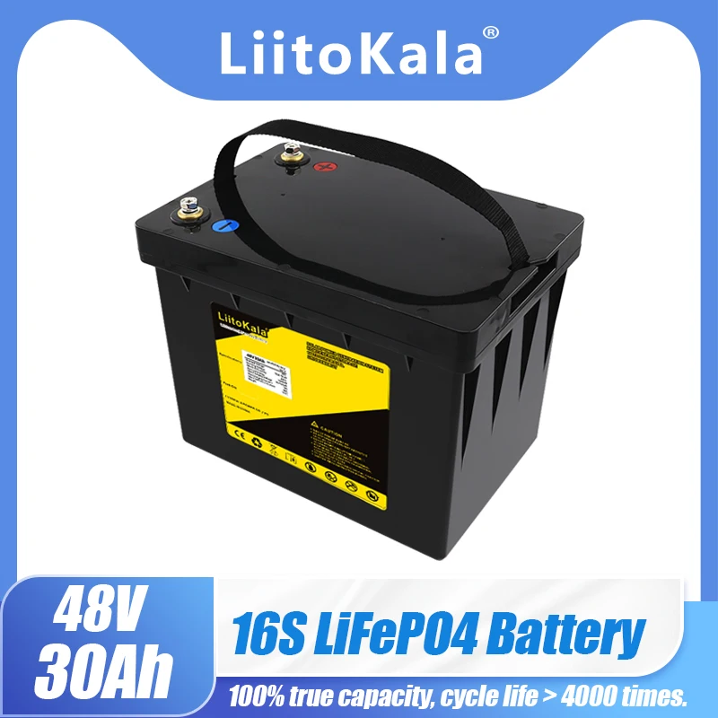LiitoKala 48v 30ah lifepo4 batterie mit 30A BMS für 48v 1500w maschinen elektrische fahrrad bike roller gehen warenkorb